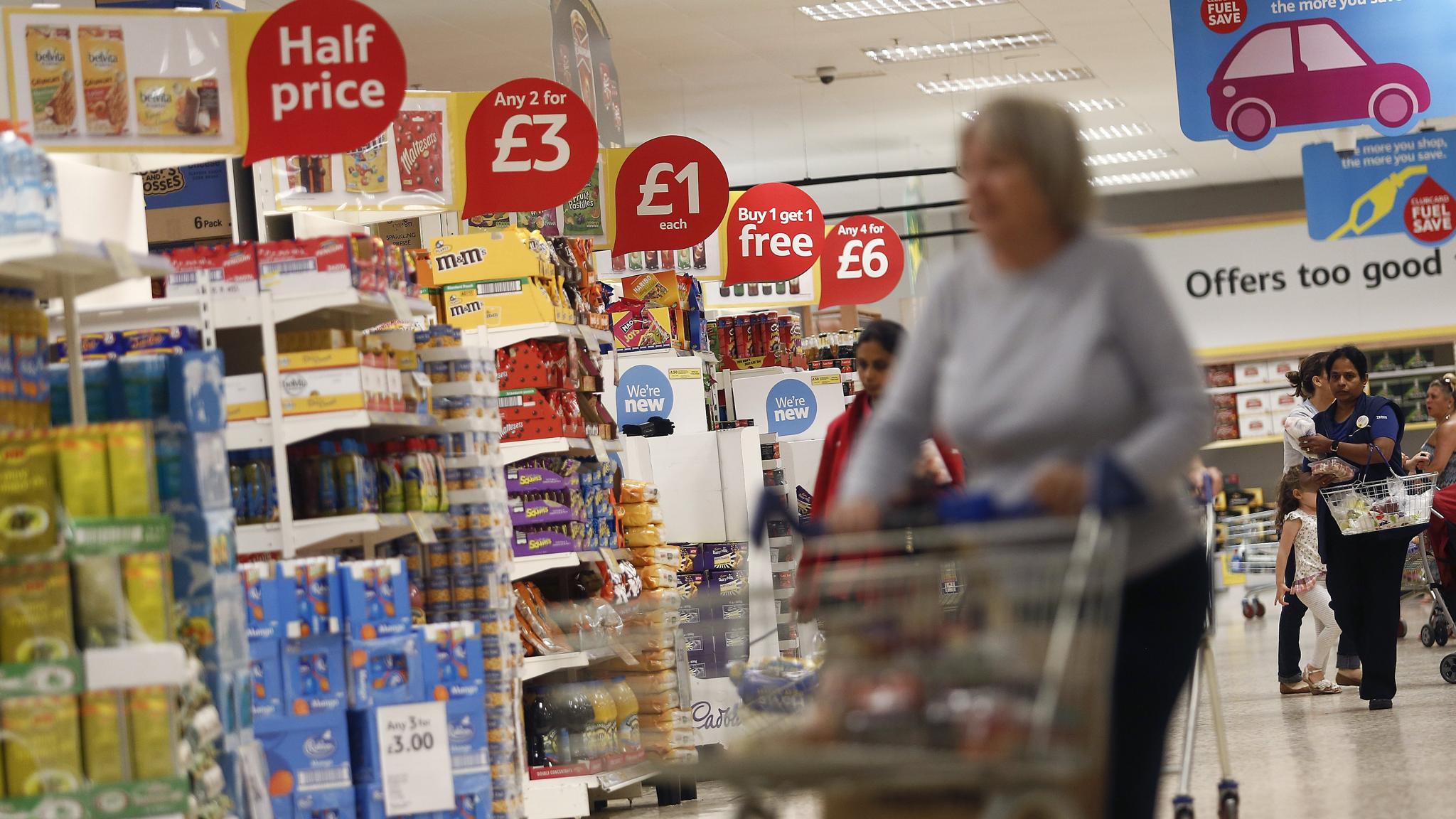 Retail Operations Inside A Tesco Extra Supermarket