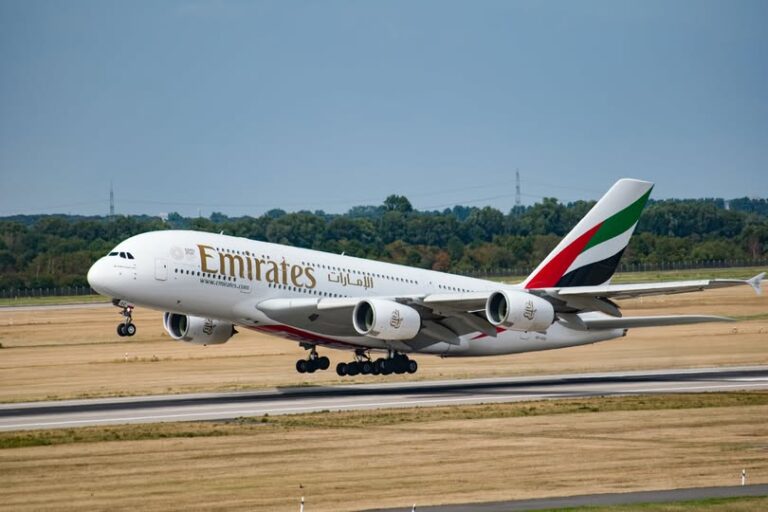 Emirates Group aircraft and staff scene illustrating the company’s $6.0 billion loss during the COVID‑19 pandemic.