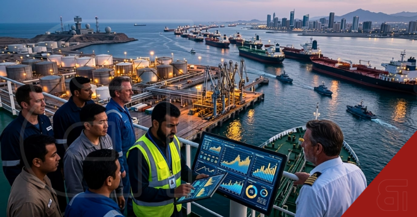 Crude oil barrels and pump jacks highlighting the global oil price surge over $100 a barrel amid Middle East supply cuts and shipping disruptions.
